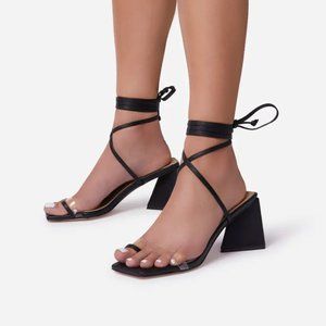EGO Shoes Willow Black & Clear Perspex Low Heel